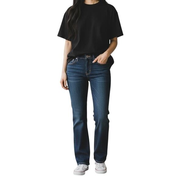 Levis 545 Low Rise Boot Cut Dark Wash Jeans Womens Sz 10 - Picture 1 of 16